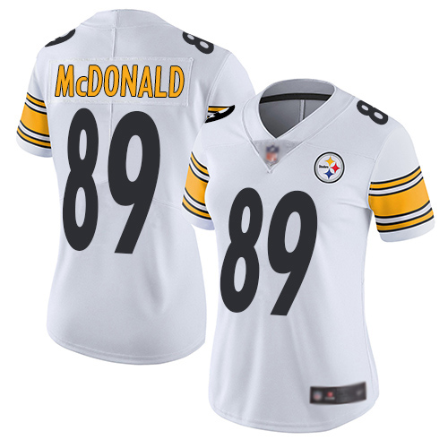 Women Pittsburgh Steelers Football #89 Limited White Vance McDonald Road Vapor Untouchable Nike NFL Jersey